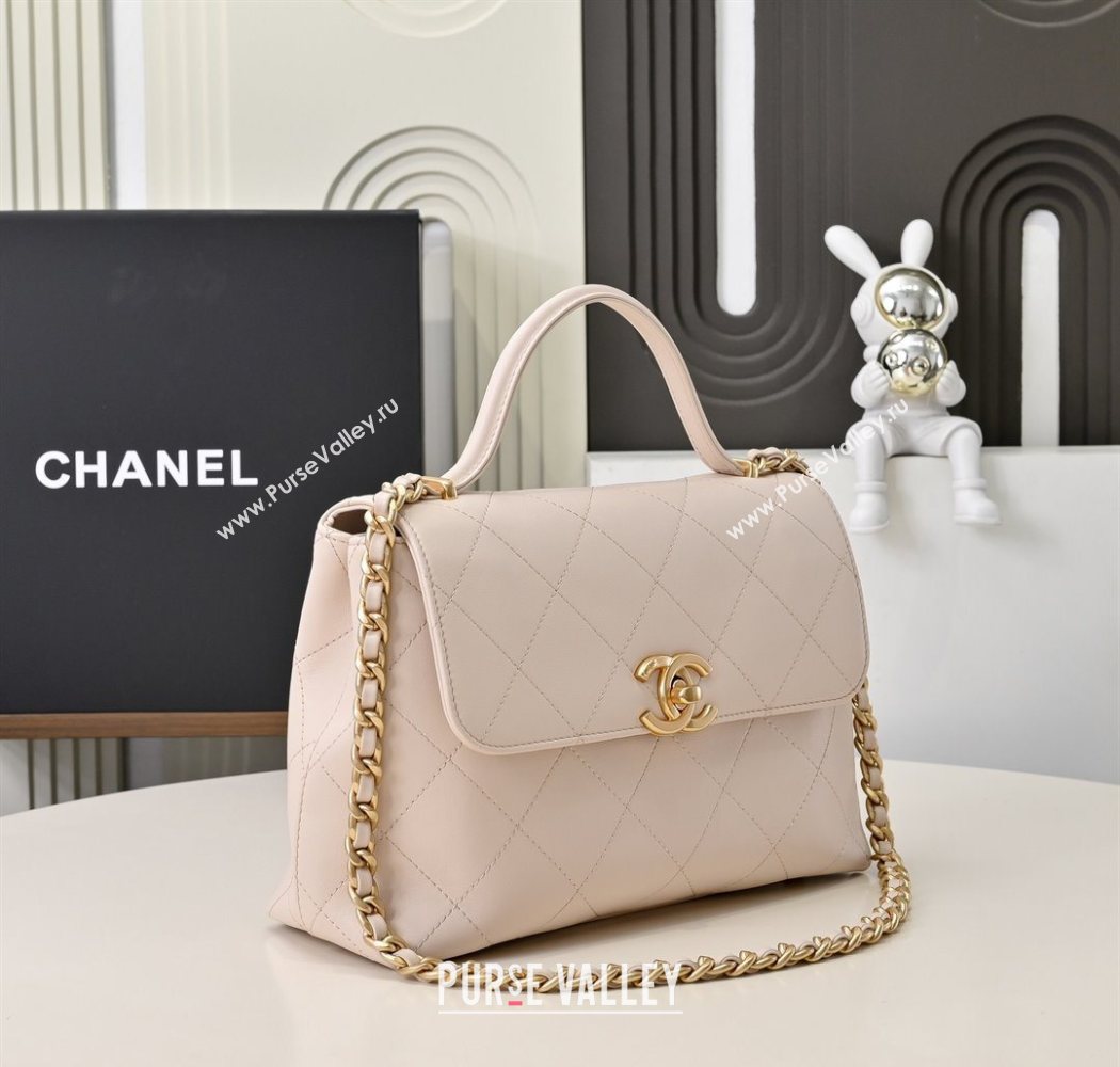 Chanel Calfskin Large Flap Bag with Top Handle Light Pink 2025 AS5467 (yezi-250703032)