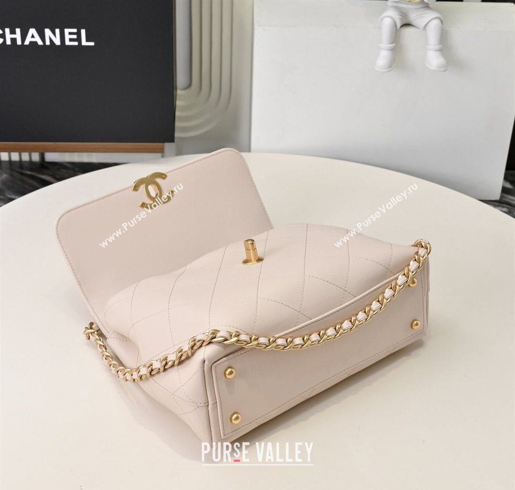 Chanel Calfskin Large Flap Bag with Top Handle Light Pink 2025 AS5467 (yezi-250703032)