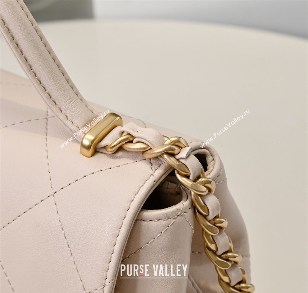 Chanel Calfskin Large Flap Bag with Top Handle Light Pink 2025 AS5467 (yezi-250703032)