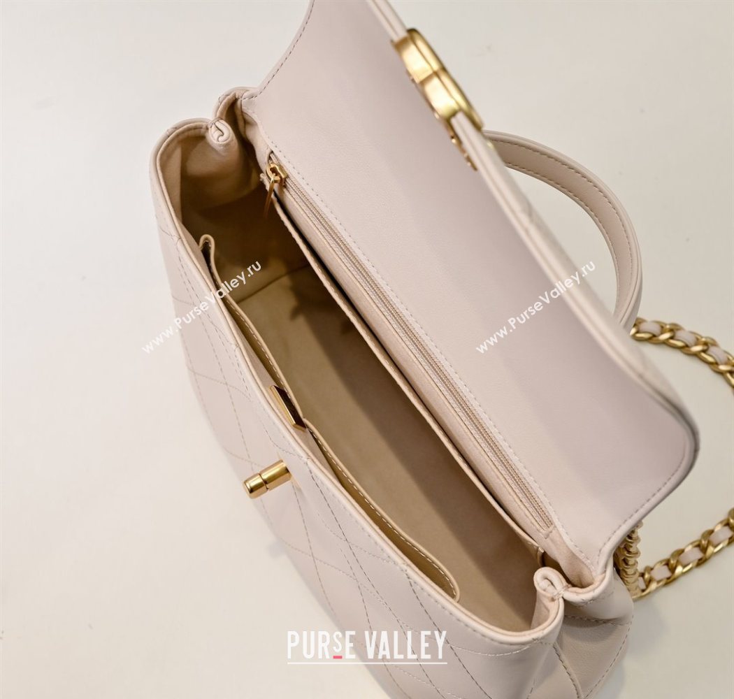 Chanel Calfskin Large Flap Bag with Top Handle Light Pink 2025 AS5467 (yezi-250703032)
