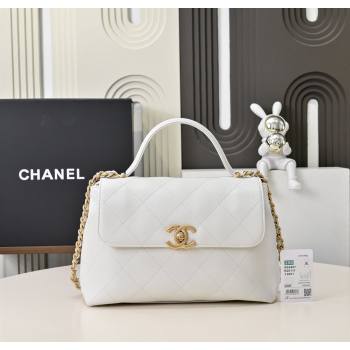 Chanel Calfskin Large Flap Bag with Top Handle White 2025 AS5467 (yezi-250703033)