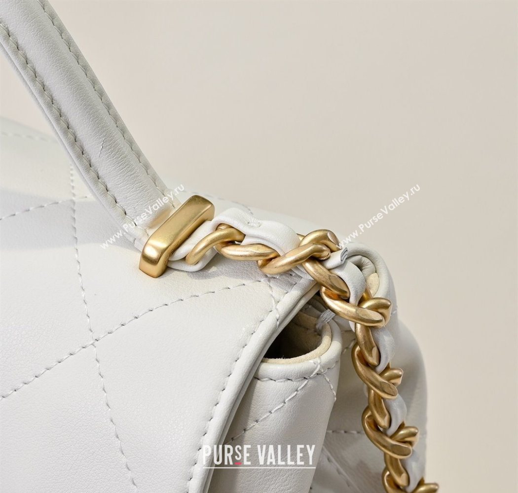 Chanel Calfskin Large Flap Bag with Top Handle White 2025 AS5467 (yezi-250703033)