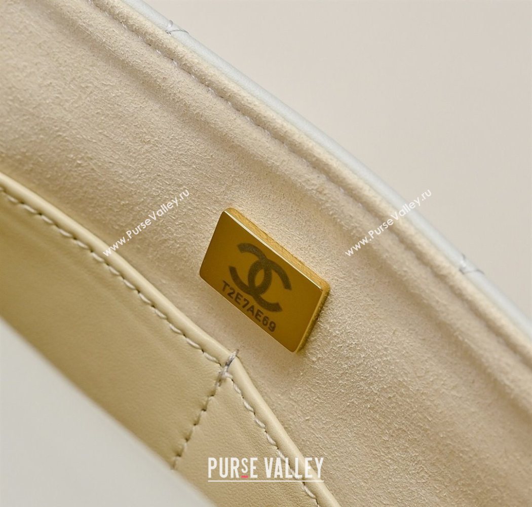 Chanel Calfskin Large Flap Bag with Top Handle White 2025 AS5467 (yezi-250703033)