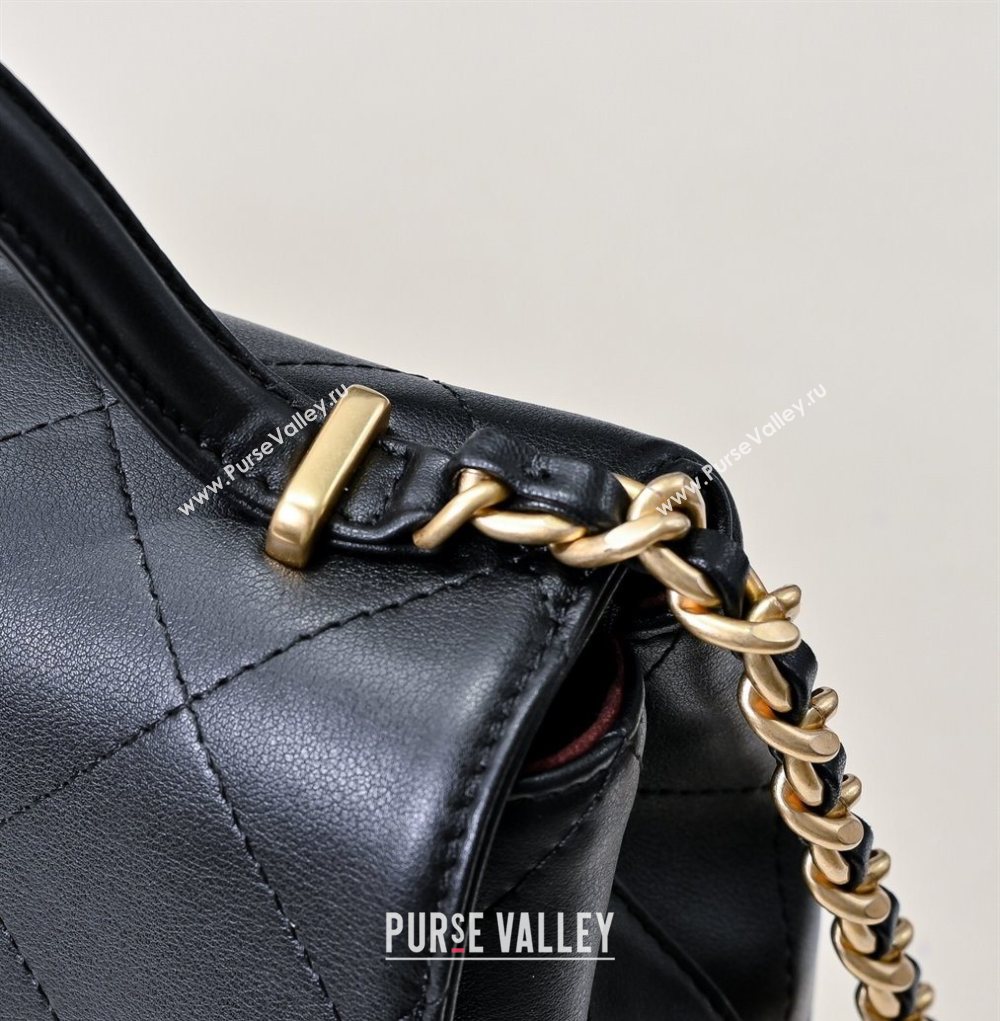Chanel Calfskin Large Flap Bag with Top Handle Black 2025 AS5467 (yezi-250703034)