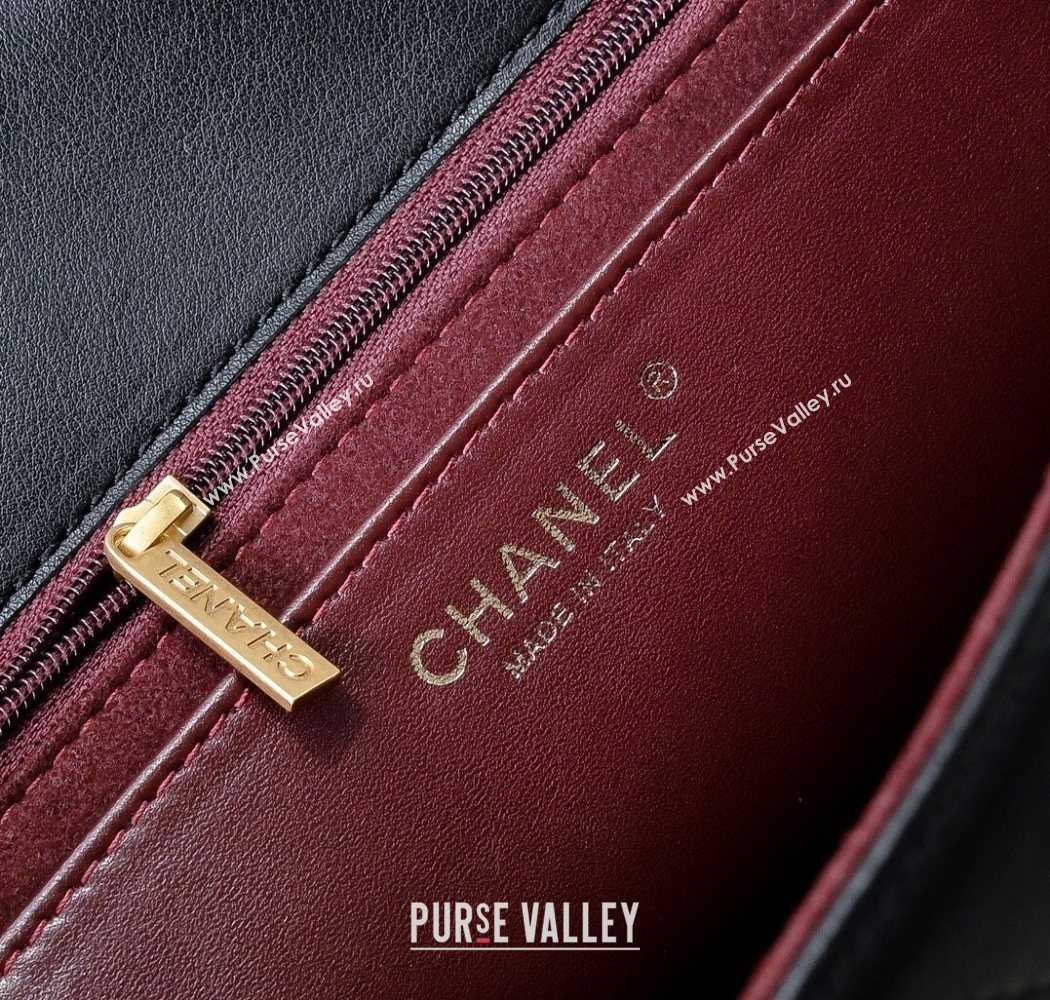 Chanel Calfskin Large Flap Bag with Top Handle Black 2025 AS5467 (yezi-250703034)