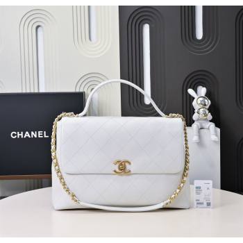 Chanel Calfskin Maxi Flap Bag with Top Handle White 2025 AS5543 (yezi-250703036)