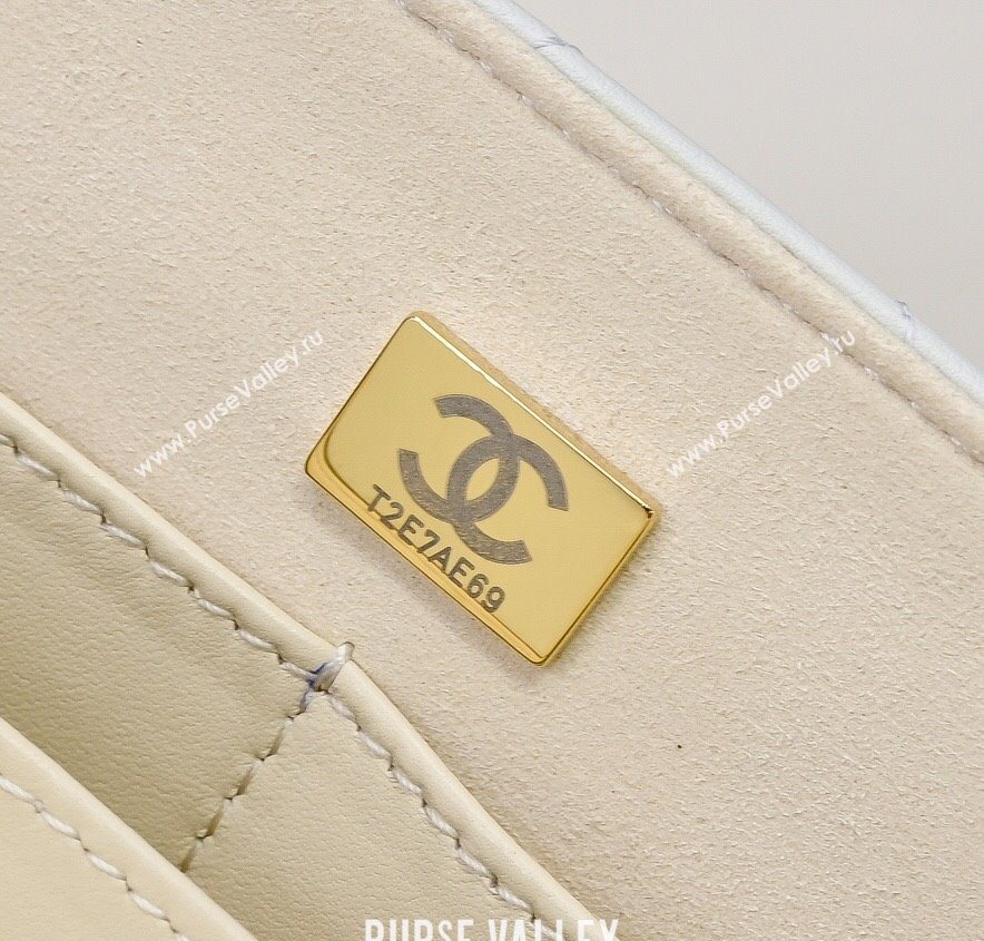 Chanel Calfskin Maxi Flap Bag with Top Handle White 2025 AS5543 (yezi-250703036)