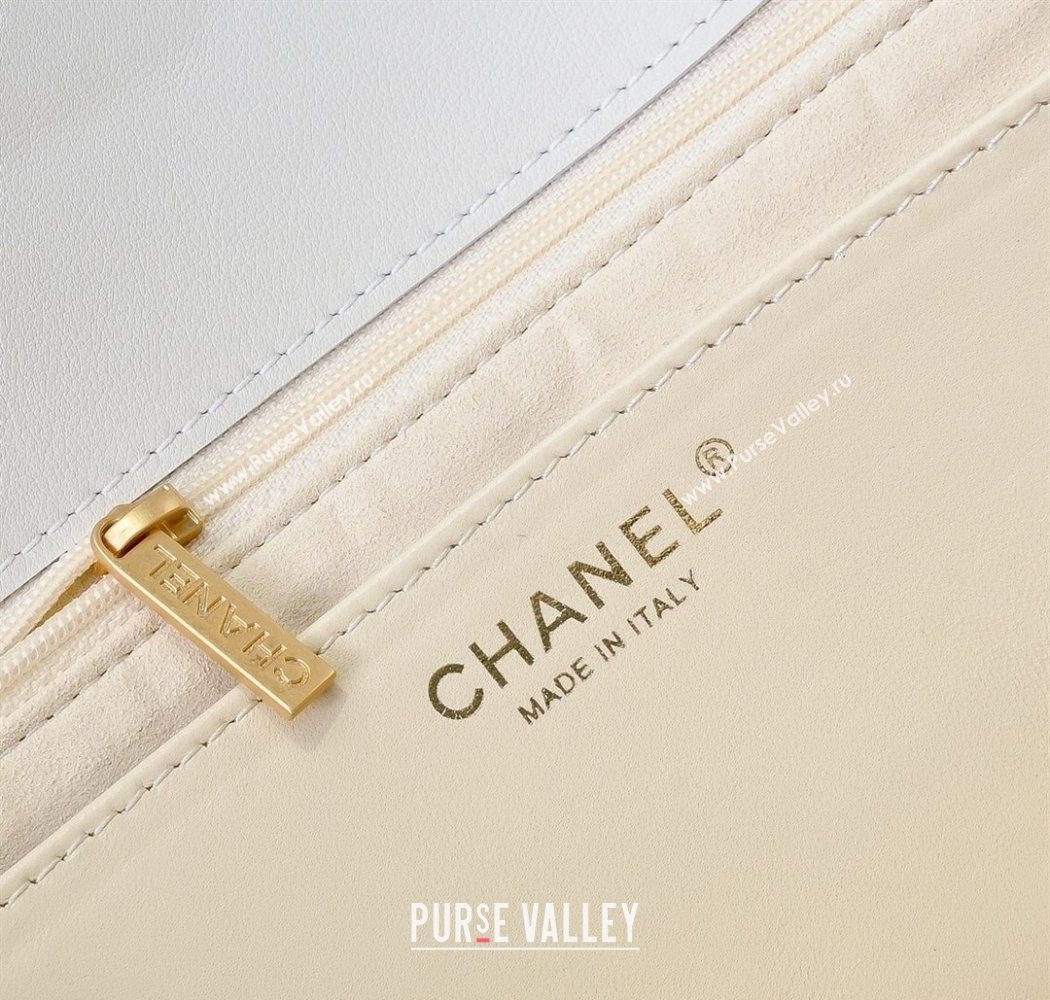 Chanel Calfskin Maxi Flap Bag with Top Handle White 2025 AS5543 (yezi-250703036)