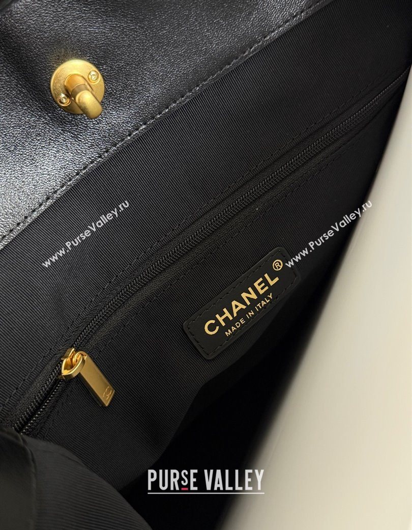 Chanel Suede Lambskin Small Shopping Bag Beige/Black 2025 99485 (yezi-250703005)