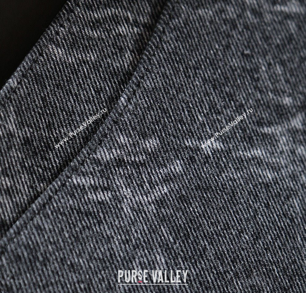 Chanel Printed Denim Classic Medium Flap Bag Black 2025 A01112 0703 (yezi-250703038)