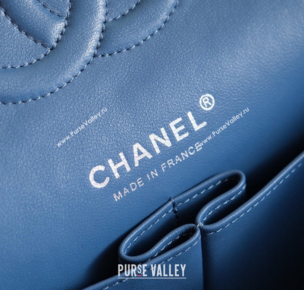 Chanel Printed Denim Classic Medium Flap Bag Blue 2025 A01112 0703 (yezi-250703039)