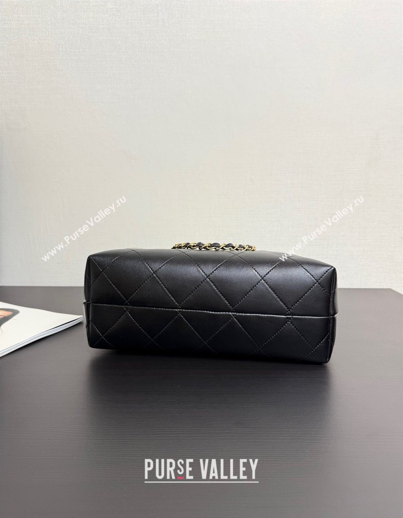 Chanel Suede Lambskin Small Shopping Bag Grey/Black 2025 99485 (yezi-250703007)