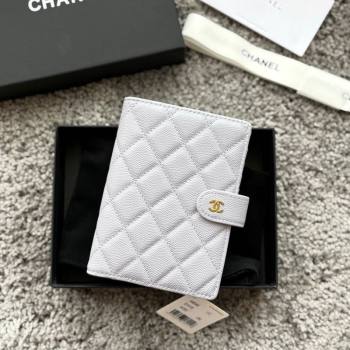 Chanel Grained Calfskin Passport Cover Light Grey 2025 A3658 (yezi-250702061)