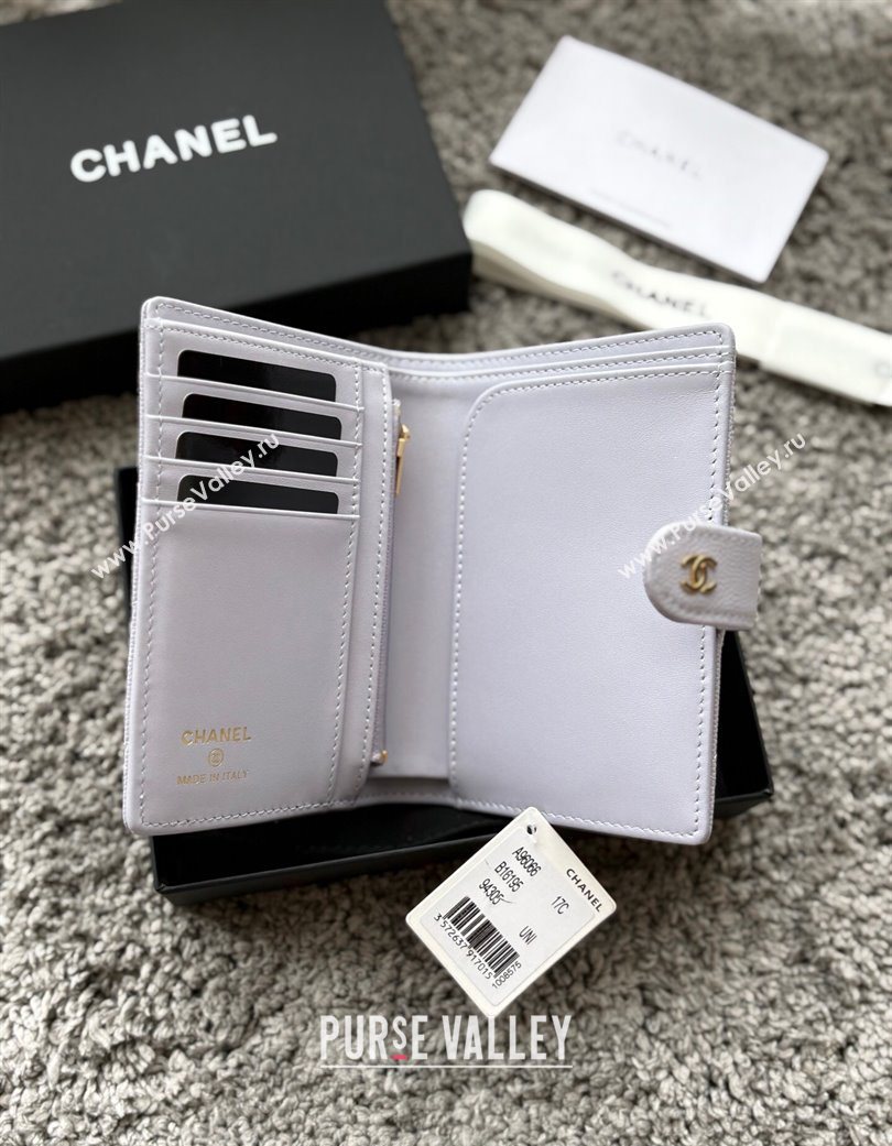 Chanel Grained Calfskin Passport Cover Light Grey 2025 A3658 (yezi-250702061)