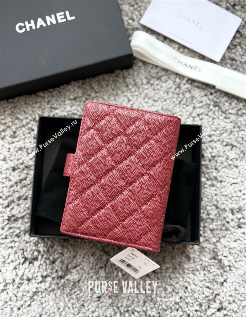 Chanel Grained Calfskin Passport Cover Red 2025 A3658 (yezi-250702062)