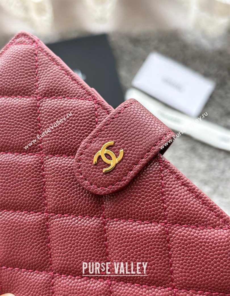 Chanel Grained Calfskin Passport Cover Red 2025 A3658 (yezi-250702062)