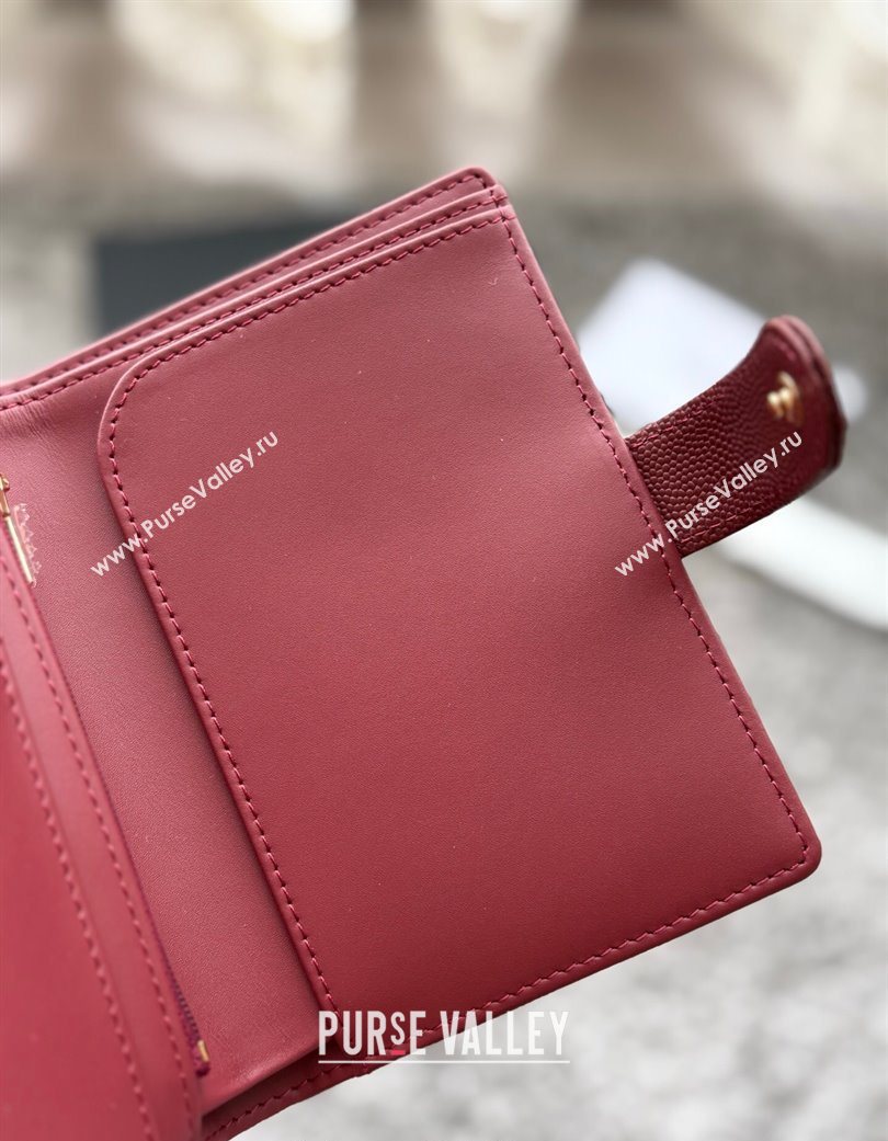 Chanel Grained Calfskin Passport Cover Red 2025 A3658 (yezi-250702062)