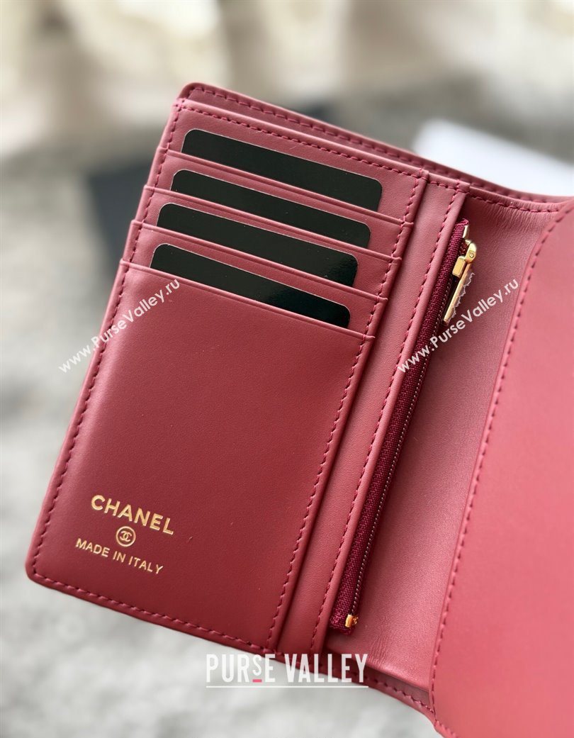 Chanel Grained Calfskin Passport Cover Red 2025 A3658 (yezi-250702062)