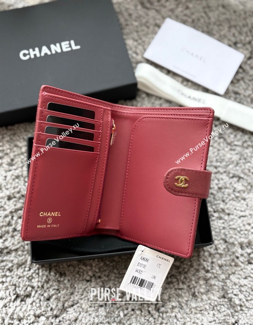 Chanel Grained Calfskin Passport Cover Red 2025 A3658 (yezi-250702062)