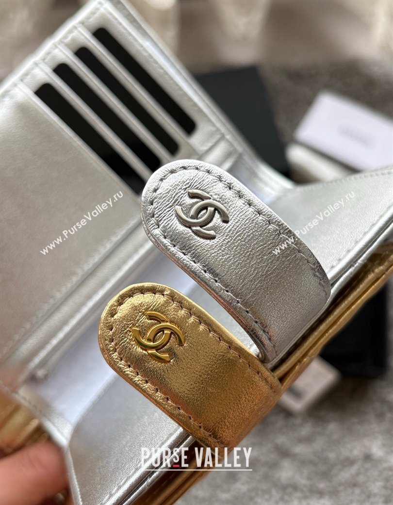 Chanel Lambskin Passport Cover Silver-Tone 2025 A3658 (yezi-250702063)