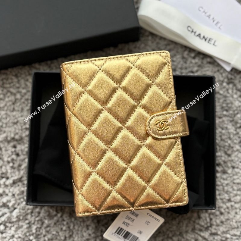 Chanel Lambskin Passport Cover Gold-Tone 2025 A3658 (yezi-250702064)