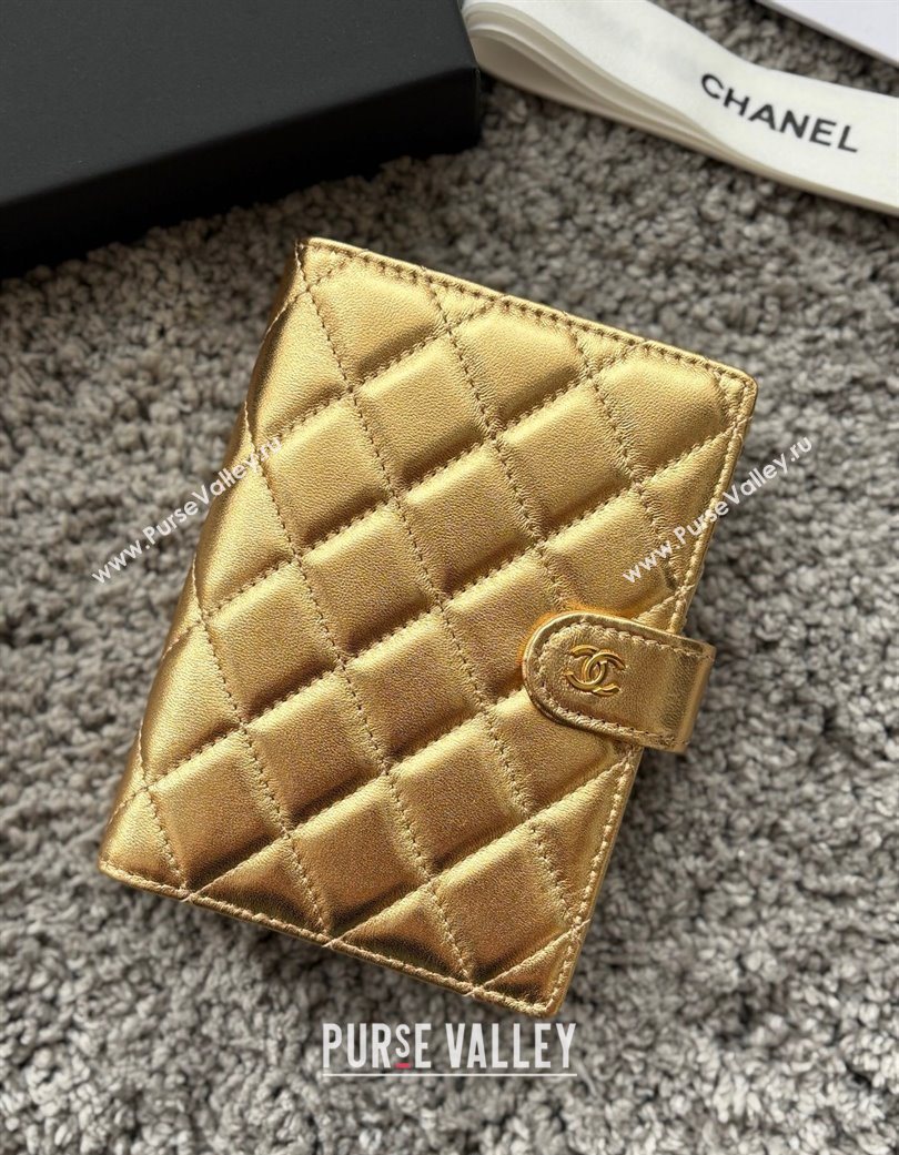 Chanel Lambskin Passport Cover Gold-Tone 2025 A3658 (yezi-250702064)