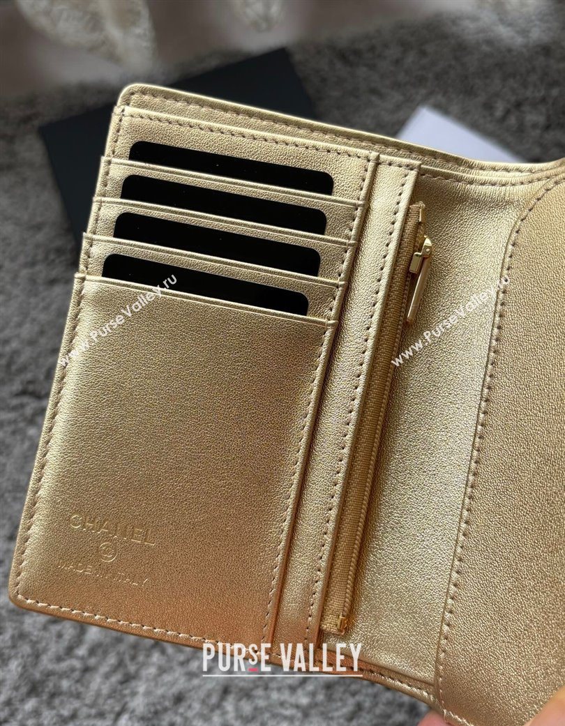 Chanel Lambskin Passport Cover Gold-Tone 2025 A3658 (yezi-250702064)