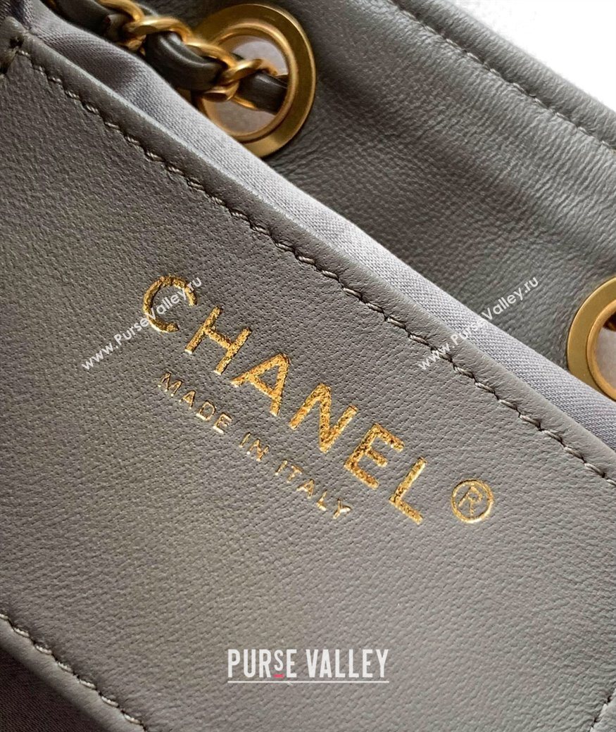 Chanel 25 Mini Hobo Handbag in Suede Grey 2025 AS5631 (yezi-250702069)