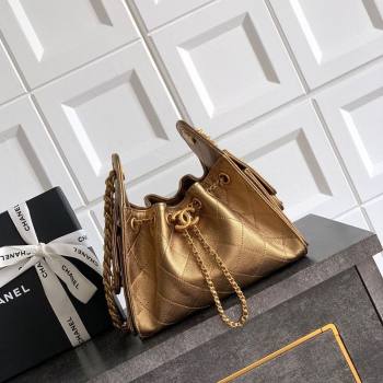 Chanel 25 Mini Hobo Handbag in Grained Calfskin Bronze 2025 AS5631 (yezi-250702070)