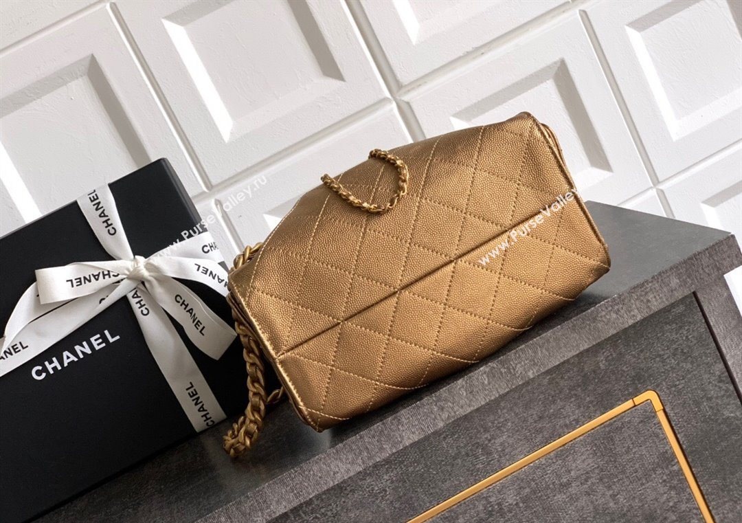Chanel 25 Mini Hobo Handbag in Grained Calfskin Bronze 2025 AS5631 (yezi-250702070)