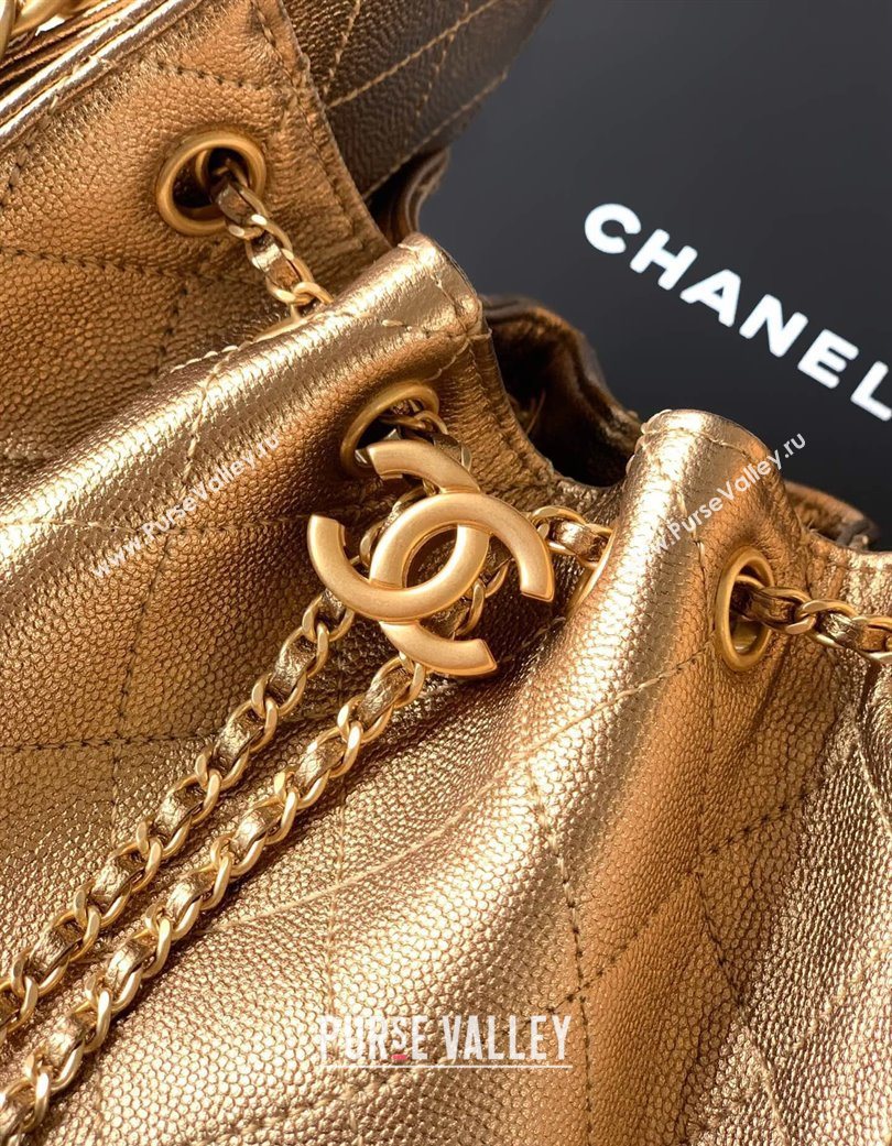 Chanel 25 Mini Hobo Handbag in Grained Calfskin Bronze 2025 AS5631 (yezi-250702070)