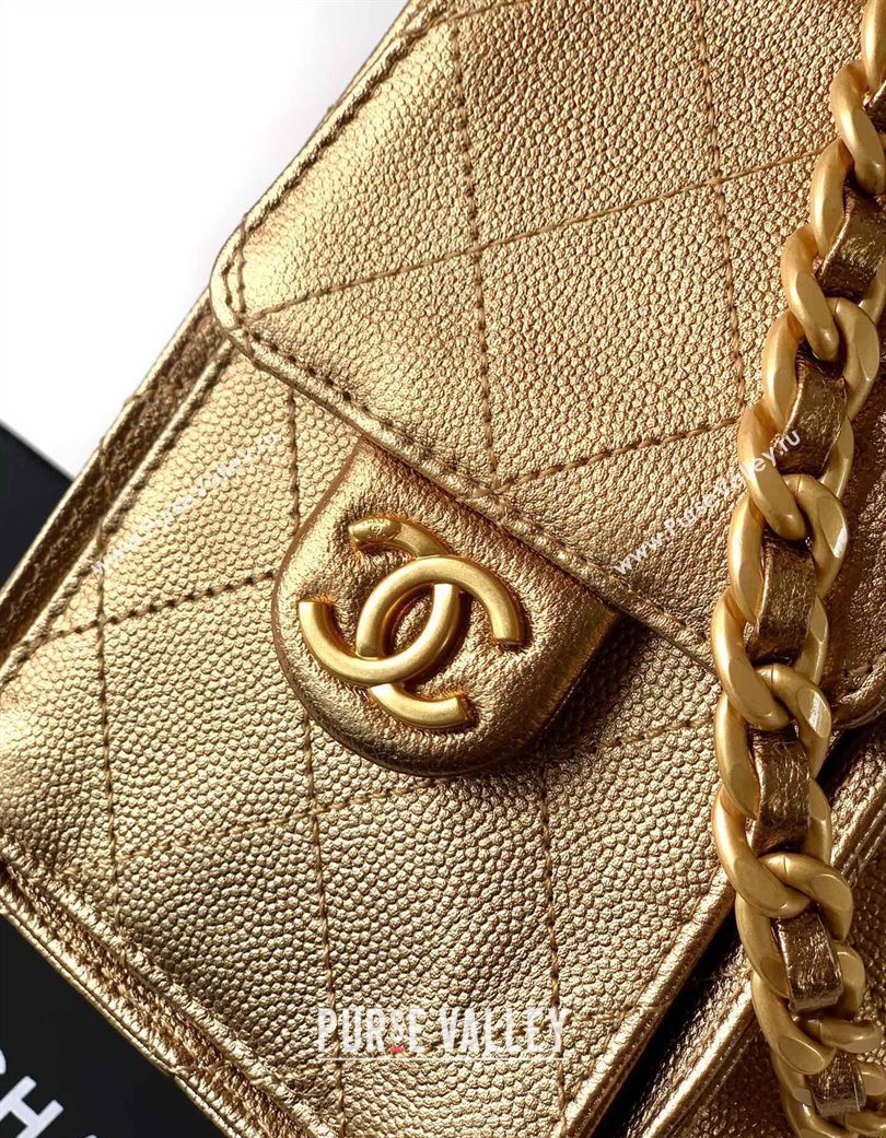Chanel 25 Mini Hobo Handbag in Grained Calfskin Bronze 2025 AS5631 (yezi-250702070)