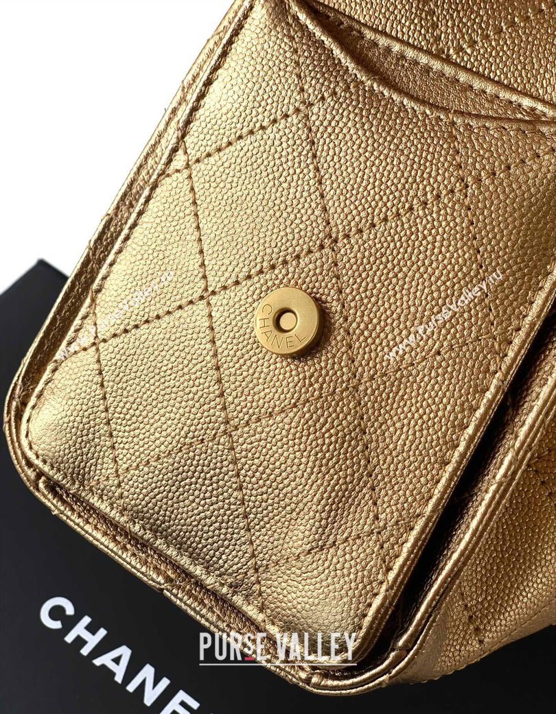 Chanel 25 Mini Hobo Handbag in Grained Calfskin Bronze 2025 AS5631 (yezi-250702070)