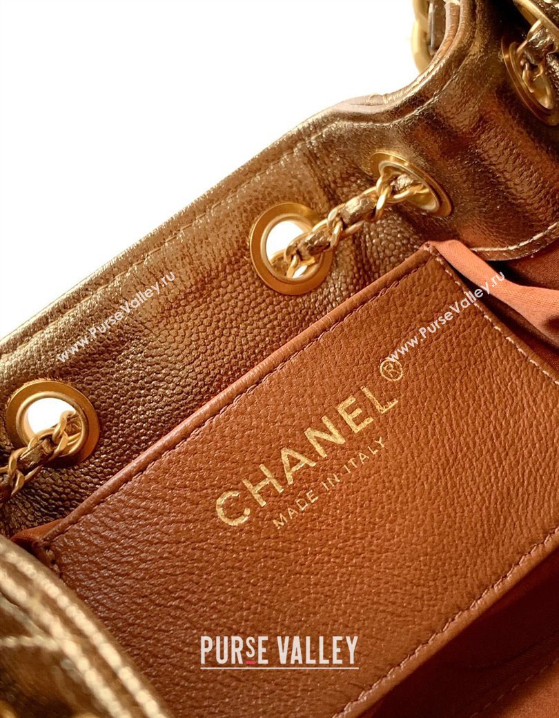Chanel 25 Mini Hobo Handbag in Grained Calfskin Bronze 2025 AS5631 (yezi-250702070)