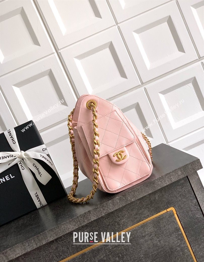 Chanel 25 Mini Hobo Handbag in Grained Calfskin Light Pink 2025 AS5631 (yezi-250702072)