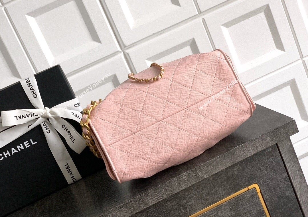 Chanel 25 Mini Hobo Handbag in Grained Calfskin Light Pink 2025 AS5631 (yezi-250702072)