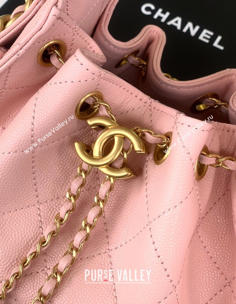 Chanel 25 Mini Hobo Handbag in Grained Calfskin Light Pink 2025 AS5631 (yezi-250702072)