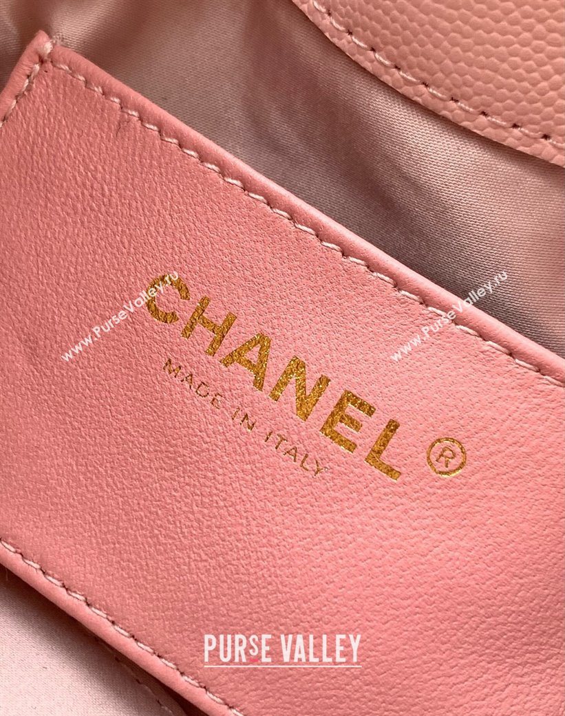 Chanel 25 Mini Hobo Handbag in Grained Calfskin Light Pink 2025 AS5631 (yezi-250702072)