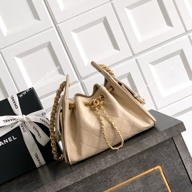 Chanel 25 Mini Hobo Handbag in Grained Calfskin Beige 2025 AS5631 (yezi-250702073)