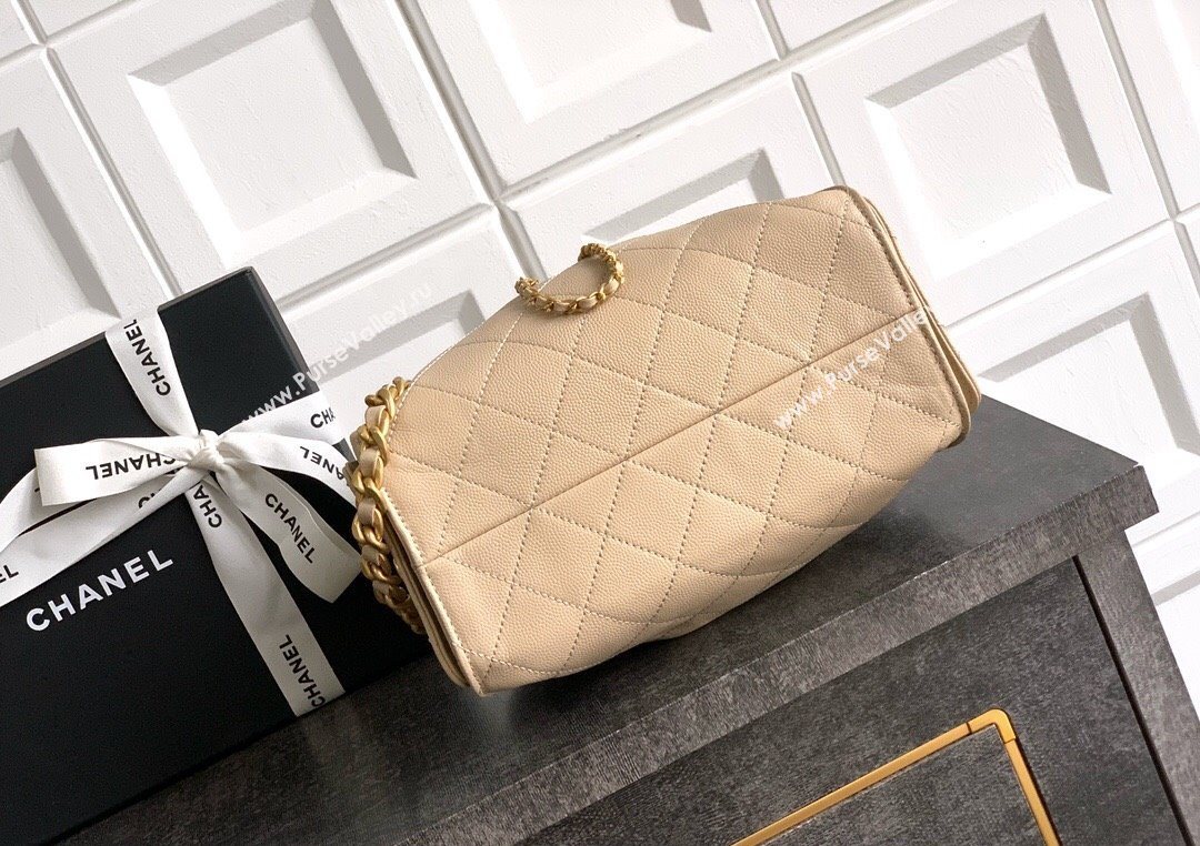 Chanel 25 Mini Hobo Handbag in Grained Calfskin Beige 2025 AS5631 (yezi-250702073)