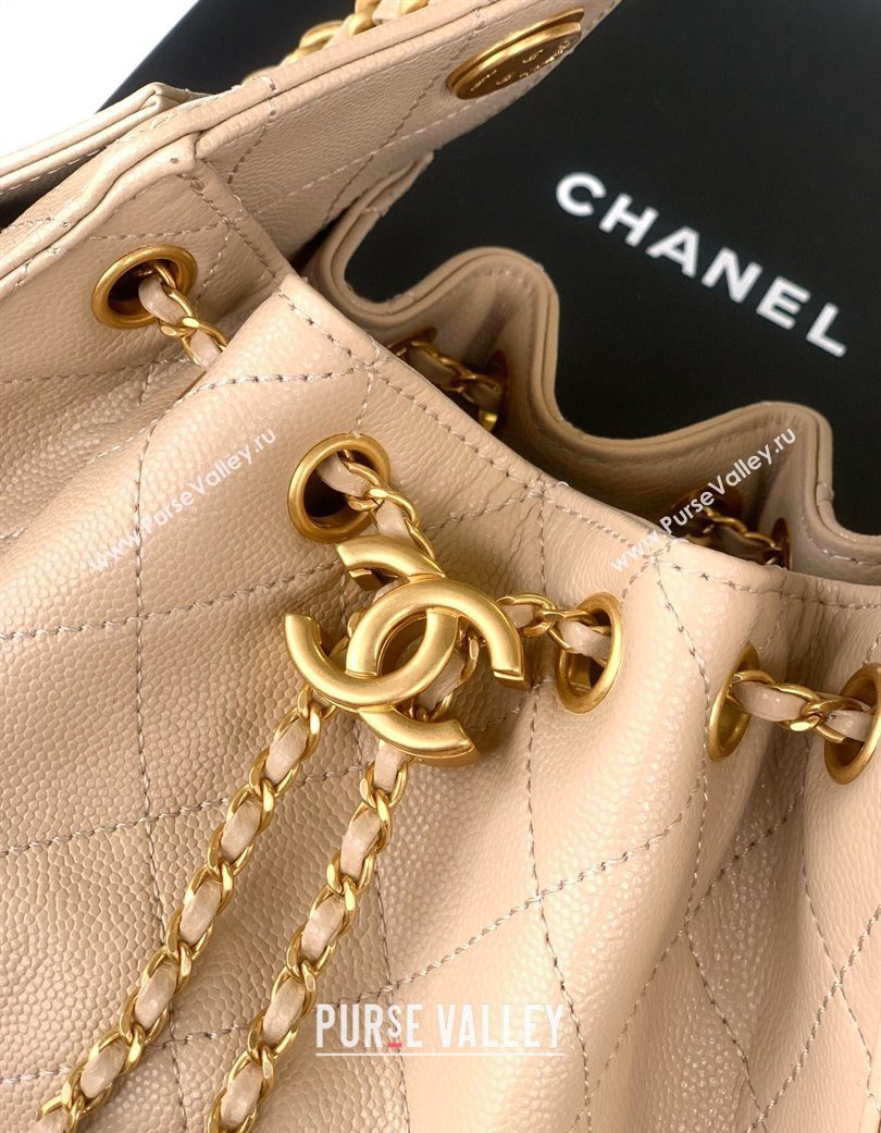 Chanel 25 Mini Hobo Handbag in Grained Calfskin Beige 2025 AS5631 (yezi-250702073)