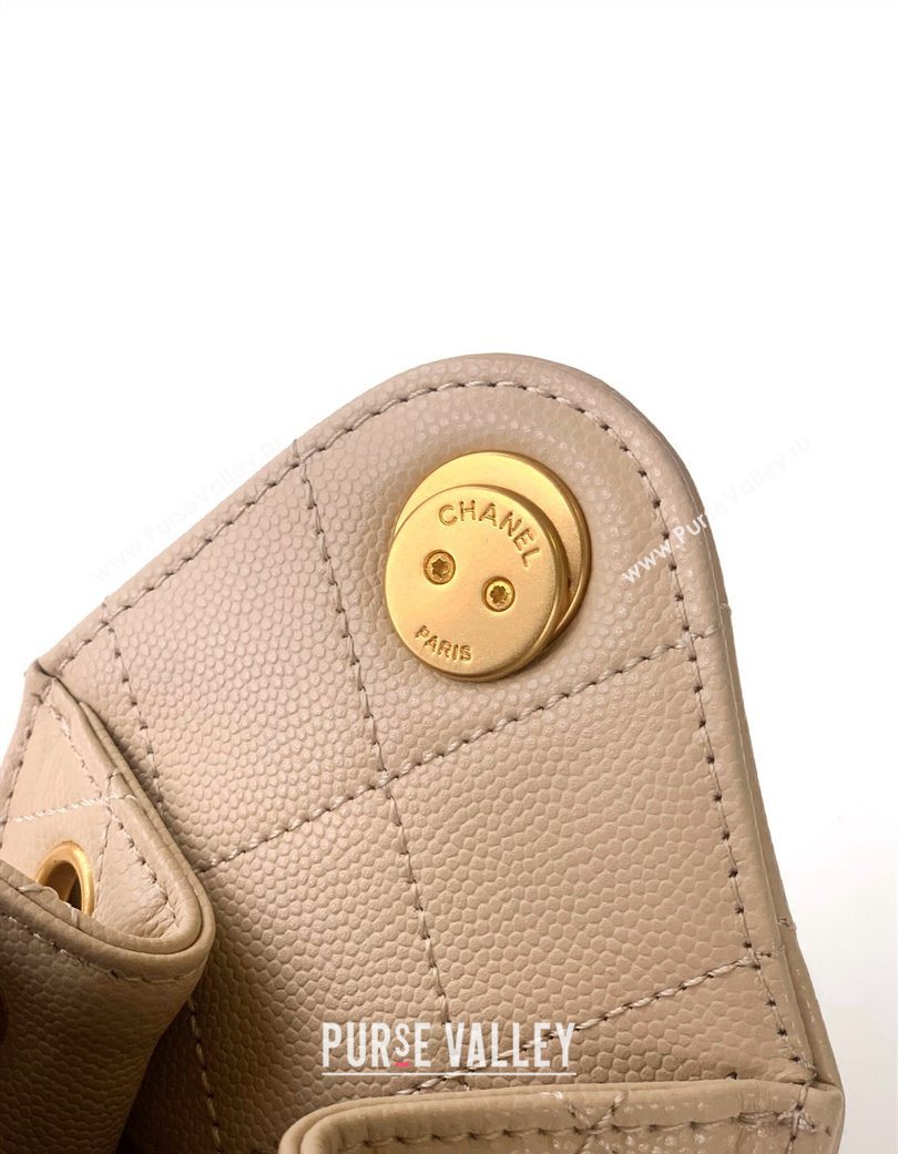 Chanel 25 Mini Hobo Handbag in Grained Calfskin Beige 2025 AS5631 (yezi-250702073)