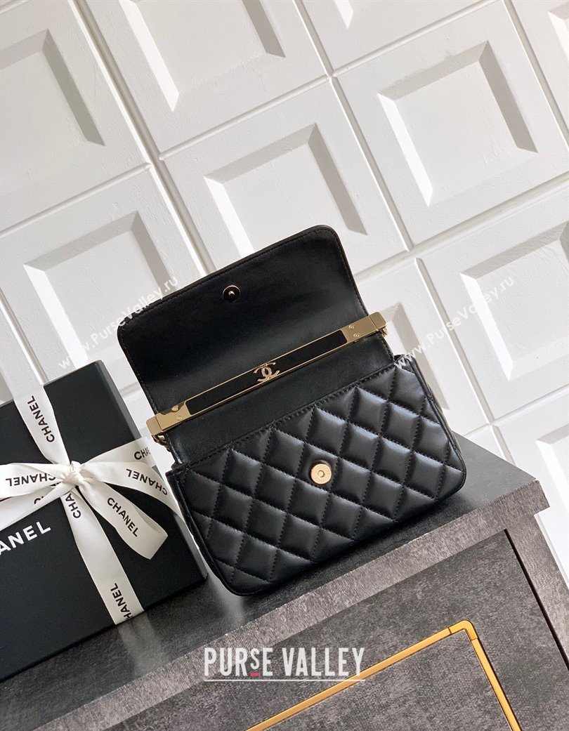 Chanel Lambskin Mini Flap Bag with Top Handle Bag Black 2025 0702 (yezi-250702048)