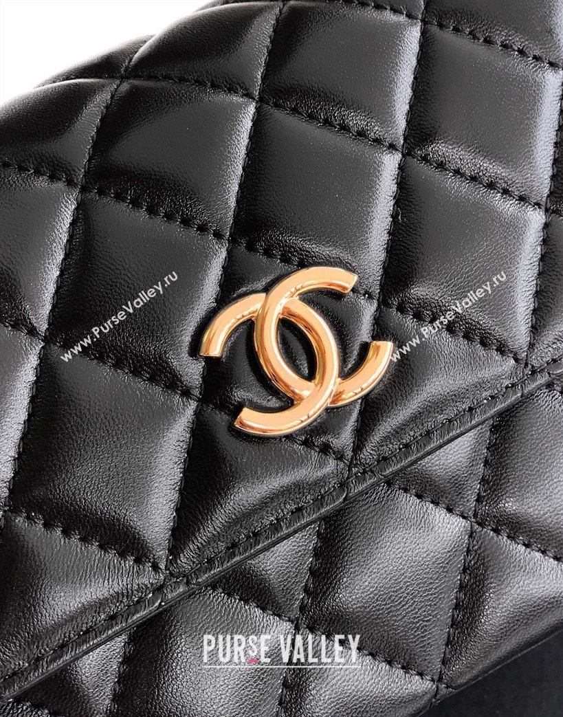 Chanel Lambskin Mini Flap Bag with Top Handle Bag Black 2025 0702 (yezi-250702048)