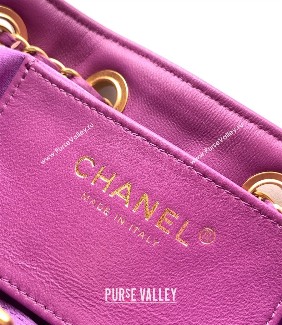 Chanel 25 Mini Hobo Handbag in Suede Purple 2025 AS5631 (yezi-250702075)
