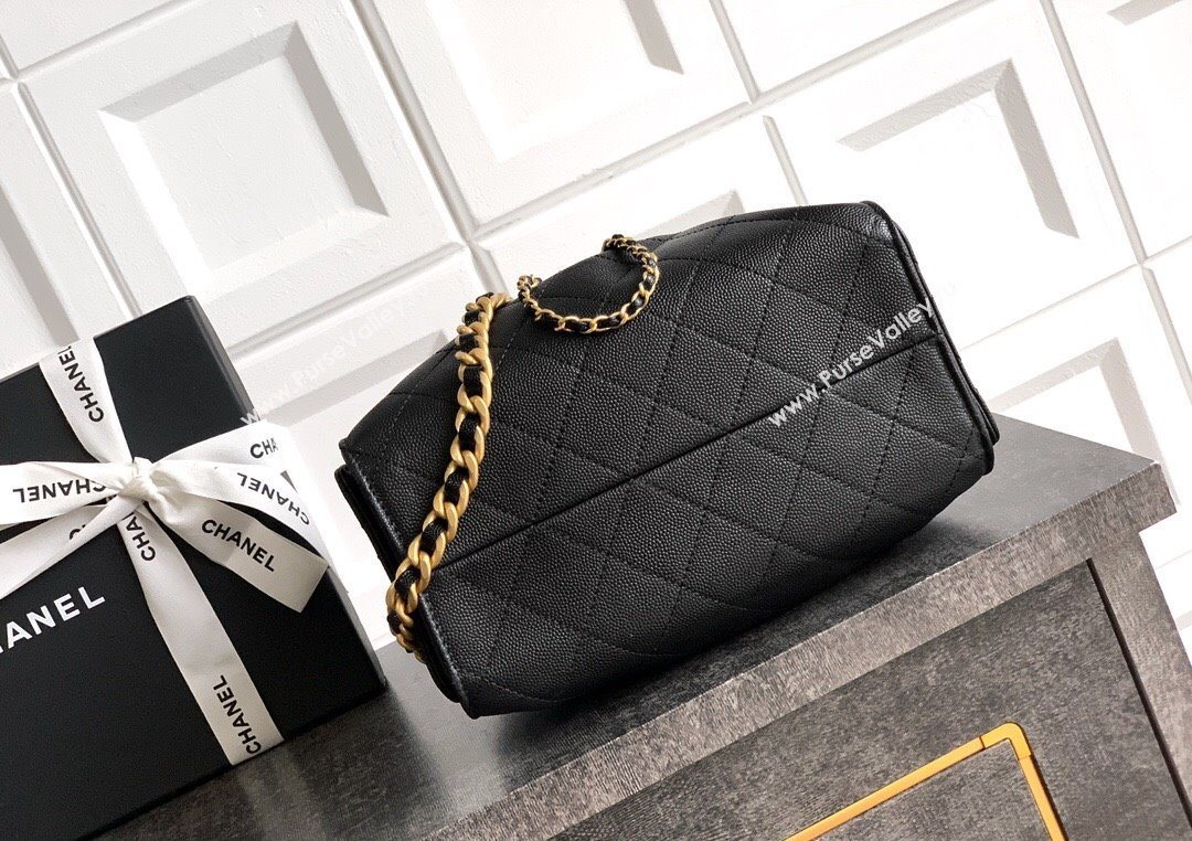 Chanel 25 Mini Hobo Handbag in Grained Calfskin Black 2025 AS5631 (yezi-250702077)