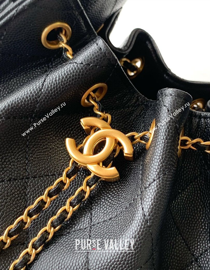 Chanel 25 Mini Hobo Handbag in Grained Calfskin Black 2025 AS5631 (yezi-250702077)