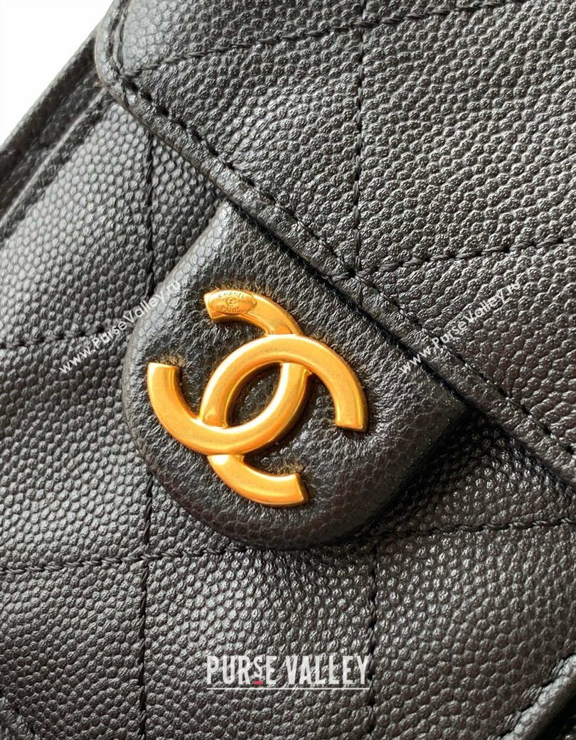 Chanel 25 Mini Hobo Handbag in Grained Calfskin Black 2025 AS5631 (yezi-250702077)