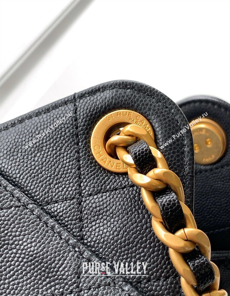 Chanel 25 Mini Hobo Handbag in Grained Calfskin Black 2025 AS5631 (yezi-250702077)