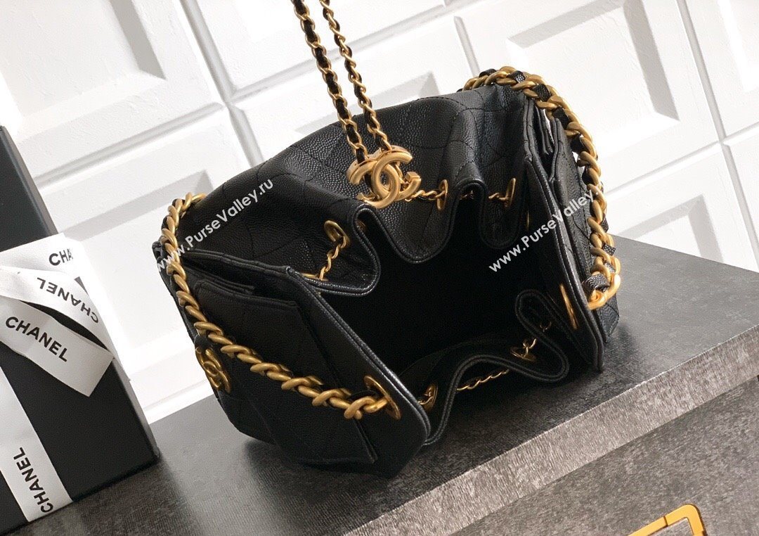 Chanel 25 Mini Hobo Handbag in Grained Calfskin Black 2025 AS5631 (yezi-250702077)